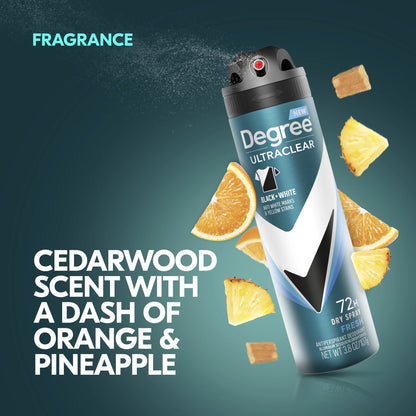 Ultra Clear Long Lasting Men'S Antiperspirant Deodorant Dry Spray Twin Pack, Fresh, 3.8 Oz